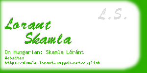 lorant skamla business card